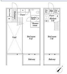 東京メトロ日比谷線 小伝馬町駅 徒歩2分の賃貸マンション 7階1LDKの間取り