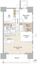 東京メトロ丸ノ内線 新宿御苑前駅 徒歩5分の賃貸マンション 12階2SLDKの間取り