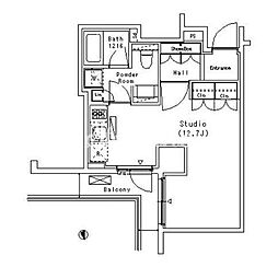 JR山手線 恵比寿駅 徒歩8分の賃貸マンション 3階ワンルームの間取り