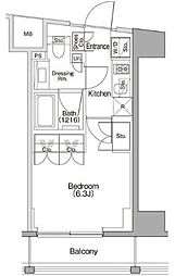 小田急小田原線 参宮橋駅 徒歩4分の賃貸マンション 3階1Kの間取り