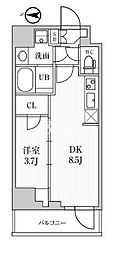 東京メトロ半蔵門線 住吉駅 徒歩6分の賃貸マンション 6階1DKの間取り