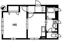 東京メトロ千代田線 赤坂駅 徒歩5分の賃貸マンション 2階1DKの間取り