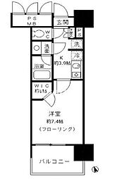 JR京浜東北・根岸線 田町駅 徒歩15分の賃貸マンション 14階1Kの間取り