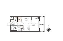 東京メトロ千代田線 代々木上原駅 徒歩8分の賃貸マンション 3階1LDKの間取り