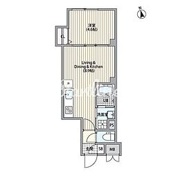 JR山手線 恵比寿駅 徒歩9分の賃貸マンション 3階1LDKの間取り