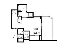 東京メトロ日比谷線 南千住駅 徒歩12分の賃貸マンション 9階ワンルームの間取り