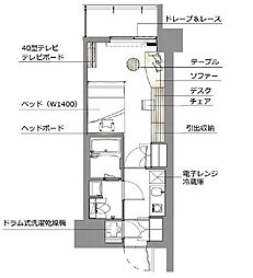 都営大江戸線 牛込神楽坂駅 徒歩3分の賃貸マンション 3階1Kの間取り