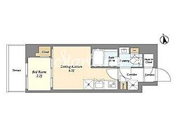 東急大井町線 戸越公園駅 徒歩6分の賃貸マンション 1階1DKの間取り