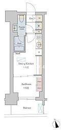 都電荒川線 町屋駅前駅 徒歩2分の賃貸マンション 4階1DKの間取り