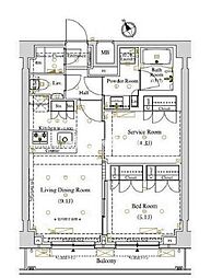 京急本線 立会川駅 徒歩6分の賃貸マンション 5階1SLDKの間取り