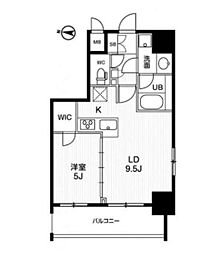 都営大江戸線 両国駅 徒歩6分の賃貸マンション 4階1LDKの間取り