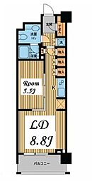 都営浅草線 東日本橋駅 徒歩4分の賃貸マンション 3階1LDKの間取り