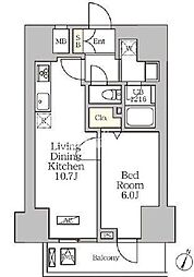 東京メトロ丸ノ内線 新大塚駅 徒歩8分の賃貸マンション 12階1LDKの間取り