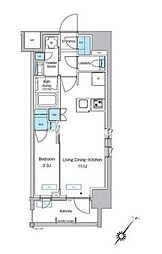 JR京浜東北・根岸線 大森駅 徒歩11分の賃貸マンション 10階1LDKの間取り