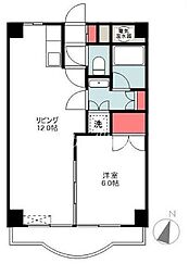都営大江戸線 勝どき駅 徒歩5分の賃貸マンション 7階1LDKの間取り