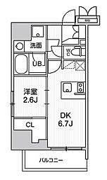 JR京浜東北・根岸線 大井町駅 徒歩3分の賃貸マンション 4階1DKの間取り