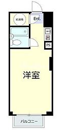東京メトロ日比谷線 神谷町駅 徒歩3分の賃貸マンション 2階ワンルームの間取り