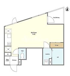 東急目黒線 不動前駅 徒歩6分の賃貸マンション 3階ワンルームの間取り