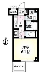 東京メトロ東西線 木場駅 徒歩5分の賃貸マンション 3階1Kの間取り