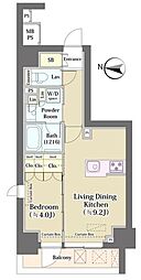 都営大江戸線 蔵前駅 徒歩10分の賃貸マンション 10階1LDKの間取り