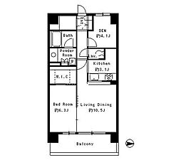 東京モノレール 天王洲アイル駅 徒歩7分の賃貸マンション 4階1SLDKの間取り