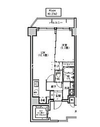 都営大江戸線 森下駅 徒歩8分の賃貸マンション 3階1LDKの間取り