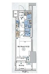 京急本線 大森海岸駅 徒歩8分の賃貸マンション 8階1Kの間取り