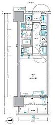 東京メトロ丸ノ内線 新宿御苑前駅 徒歩4分の賃貸マンション 12階1Kの間取り