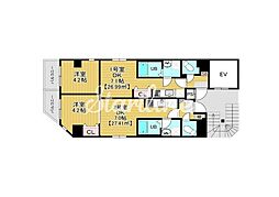 東京メトロ半蔵門線 錦糸町駅 徒歩17分の賃貸マンション 8階1DKの間取り