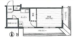 都営大江戸線 大門駅 徒歩4分の賃貸マンション 8階1Kの間取り