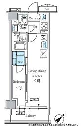 京急本線 立会川駅 徒歩5分の賃貸マンション 5階1LDKの間取り