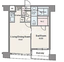 東京メトロ日比谷線 小伝馬町駅 徒歩4分の賃貸マンション 12階1LDKの間取り