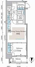 JR山手線 神田駅 徒歩7分の賃貸マンション 4階1LDKの間取り