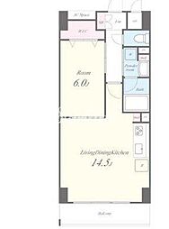 つくばエクスプレス 浅草駅 徒歩13分の賃貸マンション 4階1LDKの間取り