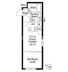 JR埼京線 西大井駅 徒歩2分の賃貸マンション 4階1LDKの間取り