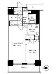 東京メトロ有楽町線 豊洲駅 徒歩9分の賃貸マンション 4階1LDKの間取り