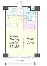 東京メトロ有楽町線 月島駅 徒歩4分の賃貸マンション 3階1LDKの間取り