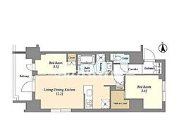 東京メトロ銀座線 田原町駅 徒歩6分の賃貸マンション 7階2LDKの間取り
