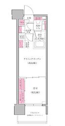 都営大江戸線 門前仲町駅 徒歩9分の賃貸マンション 8階1DKの間取り