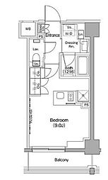 都営新宿線 菊川駅 徒歩6分の賃貸マンション 2階ワンルームの間取り