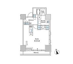 JR山手線 田町駅 徒歩13分の賃貸マンション 2階ワンルームの間取り