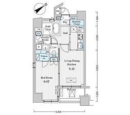 東京メトロ銀座線 赤坂見附駅 徒歩5分の賃貸マンション 6階1LDKの間取り