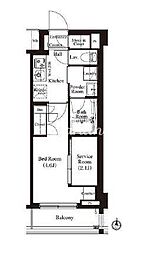 東京メトロ半蔵門線 住吉駅 徒歩7分の賃貸マンション 6階1SKの間取り