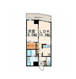 日暮里舎人ライナー 西日暮里駅 徒歩4分の賃貸マンション 4階1LDKの間取り
