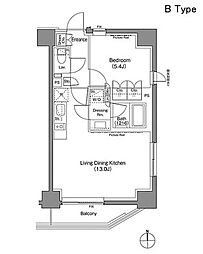 東京メトロ日比谷線 仲御徒町駅 徒歩3分の賃貸マンション 10階1LDKの間取り