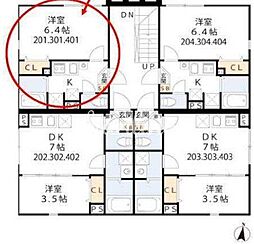 京急本線 大森海岸駅 徒歩5分の賃貸アパート 3階1Kの間取り