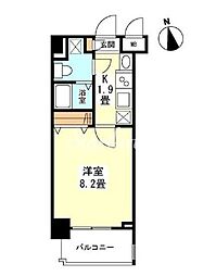 東京メトロ丸ノ内線 新宿御苑前駅 徒歩4分の賃貸マンション 10階1Kの間取り