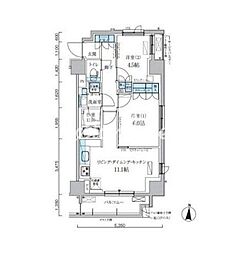 都営新宿線 森下駅 徒歩7分の賃貸マンション 3階2LDKの間取り