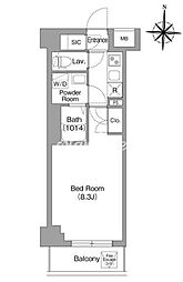 都営新宿線 東大島駅 徒歩6分の賃貸マンション 4階1Kの間取り