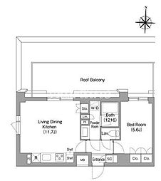都営新宿線 東大島駅 徒歩6分の賃貸マンション 5階1LDKの間取り